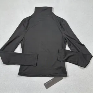 NWT S DEER Turtleneck Top M Womens Black Long Sleeve Fitted Pullover Blouse thumbnail 2