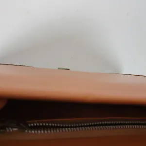 Vintage Womens Genuine Alligator Skin Leather Clutch Purse Cognac Brown Handmade thumbnail 7