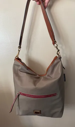 DOONEY & BOURKE WAYFARER BAG TAN HOBO BOHO 12x13”‎ 10” Handle Drop T thumbnail 1