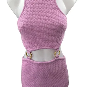 Lovers and Friends Francesca Pink Knit Racerback Cutout Mini Bodycon Dress Sz S thumbnail 4
