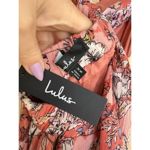 NWT Lulus Ties With You Rose Pink Floral Print Tie-Back Midi Dress Resort Sz XS thumbnail 5