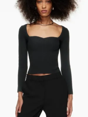 Aritzia Sculpt Knit Sweetheart Longsleeve thumbnail 3