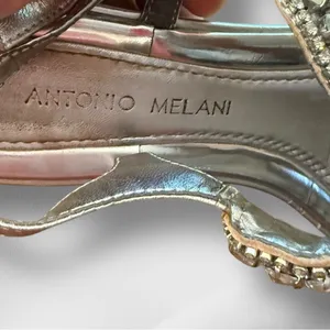 Antonio‎ Melani Silver Leather Embellished Sandals thumbnail 6
