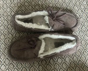 Ugg Chocolate Brown Moccasin Slippers Size 9 thumbnail 1