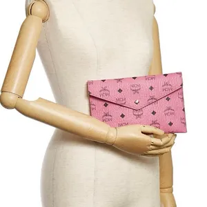 MCM Visetos Leather Clutch Bag in Pink New with Tag thumbnail 5