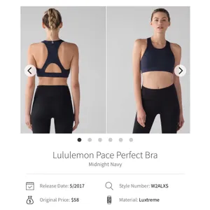 Lululemon Pace Perfect Bra Midnight Navy 8 women thumbnail 6