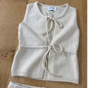 Peppermayo Knit Top & Shorts Set Sequins Ownley Size XS Cream Silver thumbnail 2