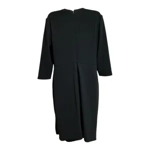 Black Cocktail Dress Satin Bow Waist Lace Inset 3/4‎ Sleeve Elegant Evening thumbnail 4