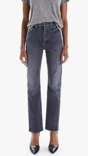 MOTHER High Waisted Hiker Hover Jeans Roadtrip Renegade Black 26 thumbnail 1