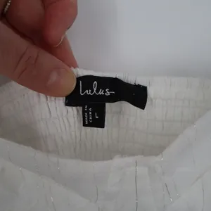 Lulus Loveliest Looks Midi Dress Womens Large White Floral Jacquard Tie-Strap thumbnail 7