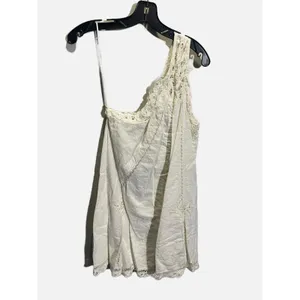 Free People Billie One Shoulder Mini Dress Womens Small‎ Ivory Crochet Lace Boho thumbnail 3
