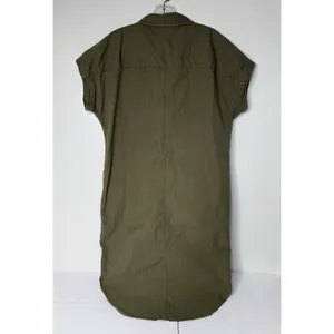 GAP Utility Popover Shirt Dress Women Sz Small Army Green Minimal Hipster Casual thumbnail 2