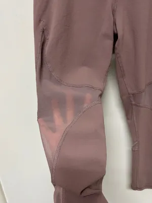 Alo Mauve Cropped Active Leggings with Sheer Panels sz M thumbnail 3