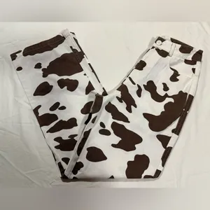 Princess Polly Be Wild Pants White and Brown Cow Print Size 2 thumbnail 14