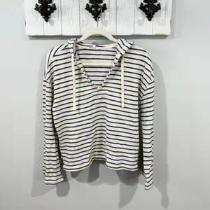 Marine Layer Playa Hoodie Navy & Cream Stripe Size S thumbnail 2