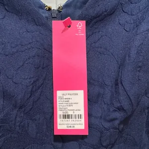 NEW Lilly Pulitzer Kirabelle Navy Pineapple Pucker Short Sleeve Jumpsuit Sz XS 0 thumbnail 3