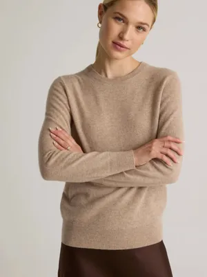 Quince Mongolian Cashmere Crewneck Sweater in Oatmeal Small thumbnail 2