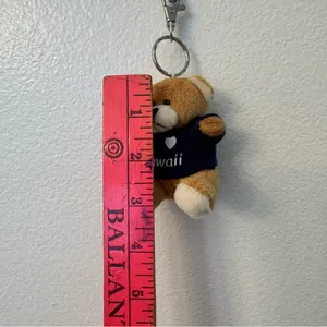 Pink Plush Bear Keychain “I ❤️ Hawaii” – Hawaiian Souvenir thumbnail 4