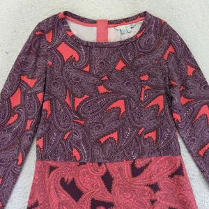 Boden Paisley Print Long Sleeve‎ Cotton Dress Womens 4 Casual thumbnail 3