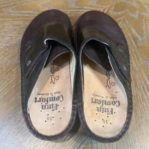 Finn Comfort Amalfi Leather Mule Clog Brown Size 36‎ US 6 thumbnail 4