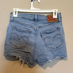 Levi's Light Blue Distressed Jean Shorts thumbnail 4