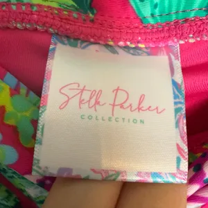 Stella Parker Pink Green Starfish Print 2 Piece Halter Swim Skirt Bikini Set M thumbnail 13