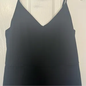 Anthropologie The Essential Slim Jumpsuit Black Spaghetti Strap Sz 0 thumbnail 7