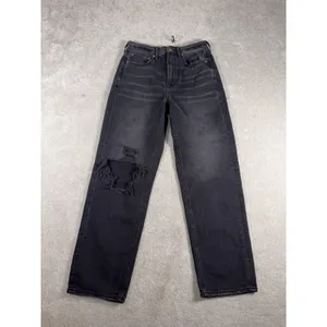 American Eagle Highest Rise 90's Boyfriend Jeans Women's‎ 6 Reg Black Distressed thumbnail 2