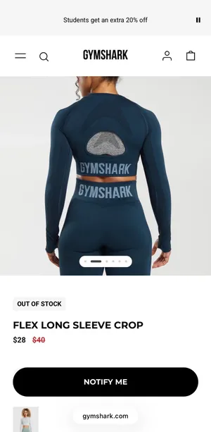 Gymshark Top Crop Long Sleeve thumbnail 6