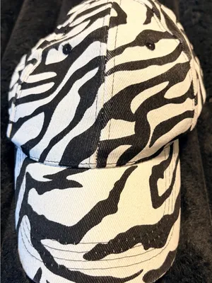 Zebra Print Cotton Baseball Cap thumbnail 1