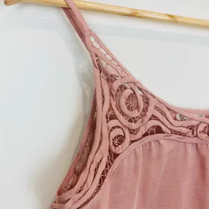 Intimately Free People pale pink satin lace trim side tie cropped camisole. XS thumbnail 3