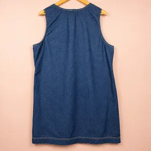 Country Store Jumper Dress Cottagecore Women 1X Blue Denim Button Pockets thumbnail 3