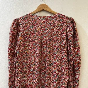 AFRM Nora Floral Bodysuit in Red‎ Ditsy Long Sleeves Size M thumbnail 6