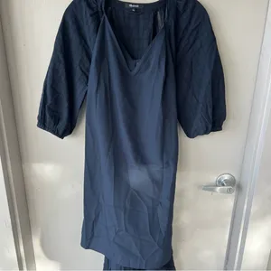Madewell Tie-Waist Tiered Midi Dress in Windowpane thumbnail 11