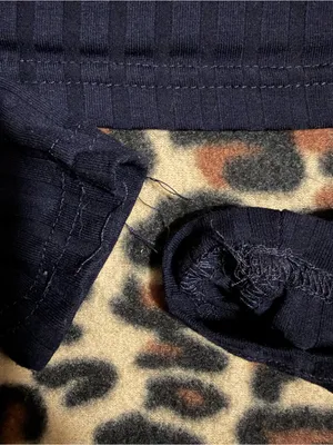 2000s style square neck dark navy blue ribbed very cropped long sleeve crop top thumbnail 5
