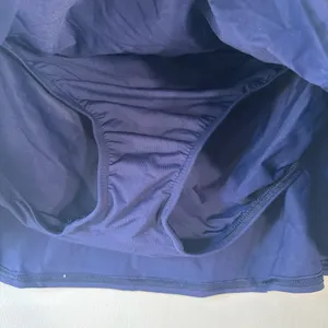 Lands End Navy Blue Swim Skirt‎ Size 16 Built-in Brief Side Slit Skort Swimsuit thumbnail 4