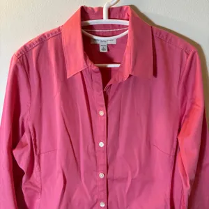 Banana Republic‎ Fitted Button Down Shirt Size Large Pink thumbnail 2