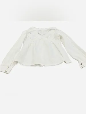 POL White Eyelet Button-Front Blouse thumbnail 5