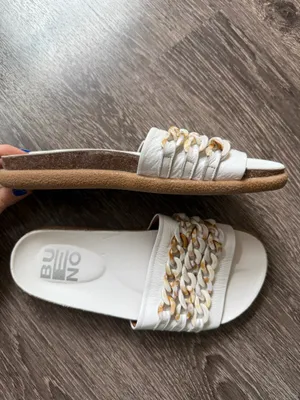 Bueno Footwear Emilia White Chain Slide thumbnail 10