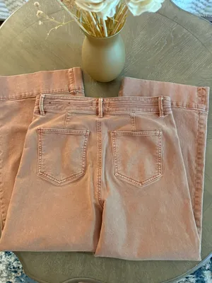 Ann Taylor Wide-Leg Jeans in Dusty Coral thumbnail 4