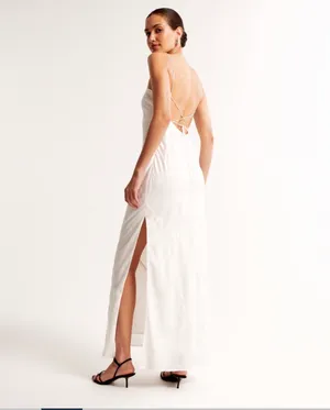 Abercrombie Julia Slip Satin Jacquard Dress thumbnail 2