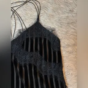 Zara‎ Y2K Trafaluc Collection Black Women’s Velvet-Striped Lace Trim Size USA S thumbnail 12