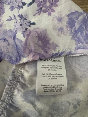 New For Love & Lemons Rosalyn Mini Dress White Lilac Floral Women Size Large thumbnail 10