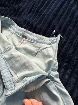 Free People Asymmetrical Denim Skirt Mini thumbnail 4