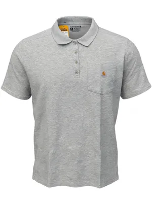 Carhartt Light Heather Gray Henley Polo with Chest Pocket thumbnail 8