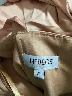 Hebeos Size 4 Blush One Shoulder Satin Formal Gown Maxi Dress Side Slit thumbnail 5
