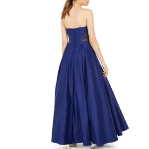 Blondie Nites Womens Juniors Blue Sweetheart Neck Evening Gown Pockets Size 3 thumbnail 5