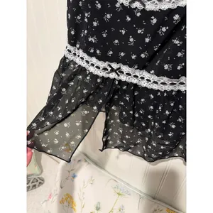 No Boundaries flyaway black and white lace trim cami tank top large NWT thumbnail 3