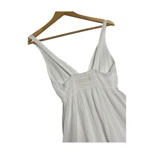 New Seaspice Maxi Dress Womens Small White Peruvian Cotton Sleeveless Boho Beach thumbnail 8