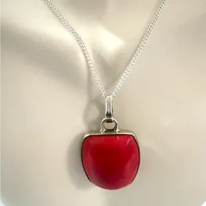 Chic Southwestern Jasper Sterling Silver Pendant w/ Sterling Plate Chain thumbnail 1